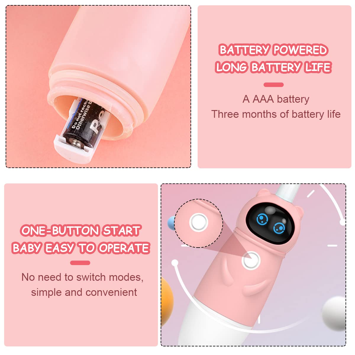 HANNEA Electric Toothbrush For Kids with 3 Brush Head, Soft Dupont Kids Electric Toothbrush with LED Light Design, Battery Powered U Shaped Toothbrush For Kids, Automatic Brush for Kid 8-12, 2-5 HANNEA Electric Toothbrush For Kids with 3 Brush Head, Soft Dupont Kids Electric Toothbrush with LED Light Design, Battery Powered U Shaped Toothbrush For Kids, Automatic Brush for Kid 8-12, 2-5